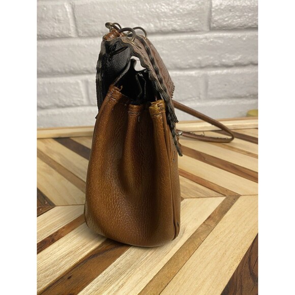 Vintage Leather crossbody Satchel Bag Boho Purse - Picture 6 of 11